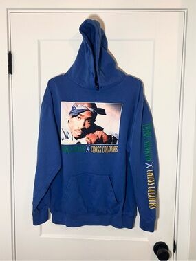 Tupac Shakur x Cross Colours Vintage Hoodie Medium